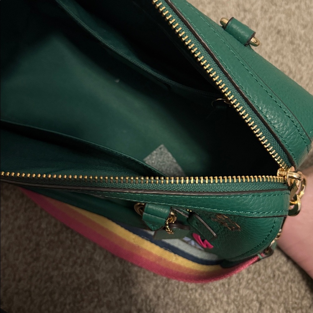 Coach Rowen Green Satchel with Colorful Diary Embroidery C8280 - Picture 13 of 13